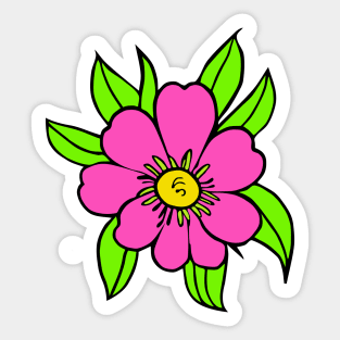 Big Pink Tropical Flower Sticker